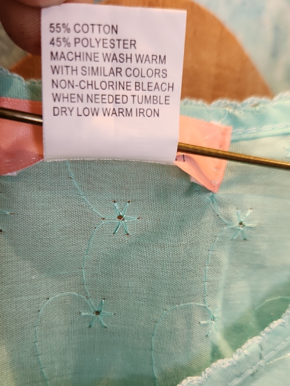 EUC Loti Rashion Light Aqua Eyelet Nightgown Women's Sz 2X - Picture 5 of 5